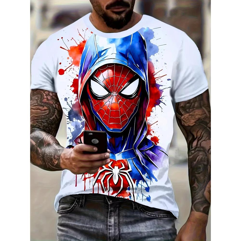 Marvel Deadpool Design Graphic Print Men s T-shirts Summer Fashionable Casual Sports Loose Short Sleeve Round Neck Pullover Tops XXS