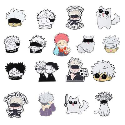 Jujutsu Kaisen Cute Yuji & Gojo Brooch Set – Cartoon Anime Badge