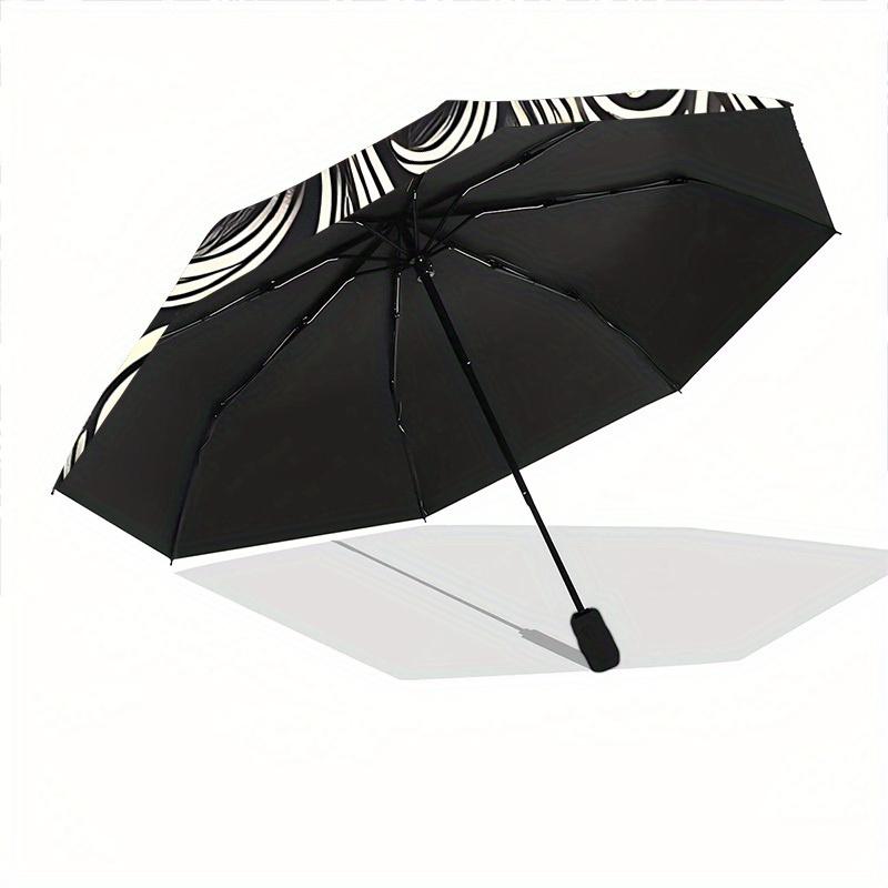 1pc Lion Swirls Automatic Open/close Folding Compact Umbrella, 8-Rib Sturdy Canopy, Lightweight Portable, Everyday Use, Gift, Outdoor Umbrella, Travel