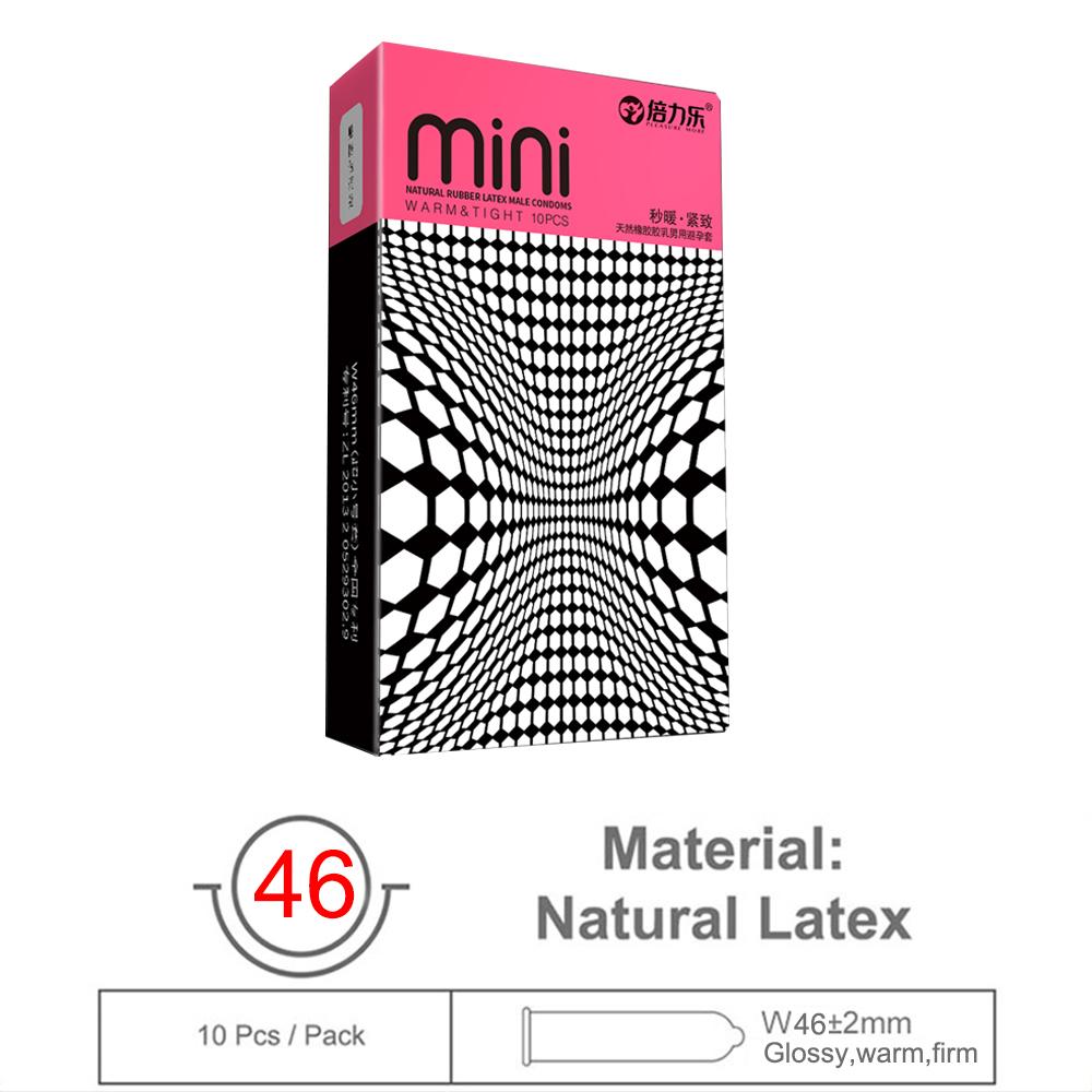 10ks 46mm malé latexové kondomy pro muže Ultra-malé tenké odolné kondomy Penis Cock Sleeve Intimní sexuální hračky