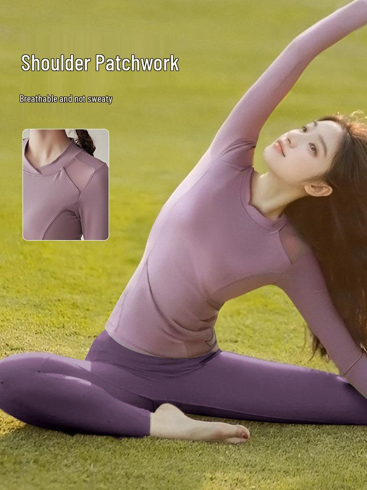 Women's 2025 Stylish Yoga Set: Long Sleeve Top with Chest Pads - Perfect for Autumn/Winter Pilates