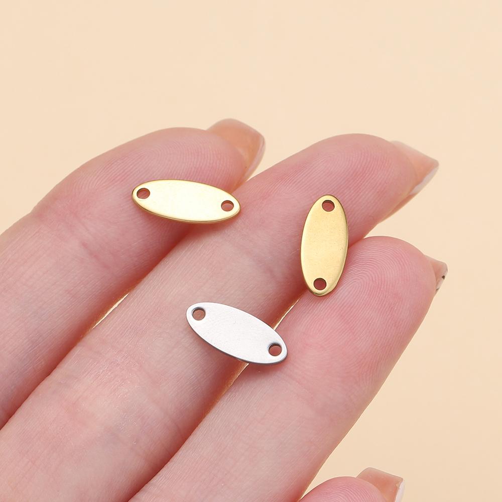 10/20Piece/Pack Stainless Steel Dog Tag Double Hole Hexagon Charms Pendants For DIY Necklace Jewelry Making Accessories