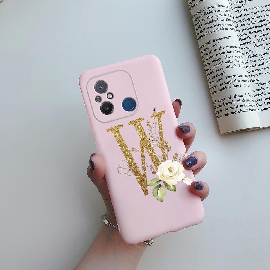 For Xiaomi Redmi 12C Case Silicone Rubber Soft TPU Cute Letters Phone Case Back Cover For Redmi 12C Cover For Redmi12C 12 C Case