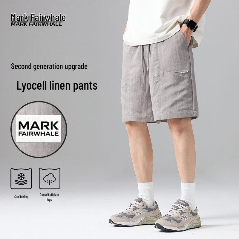 MARK FAIRWHALE Men s Summer Tencel Linen Blend Shorts 2XL