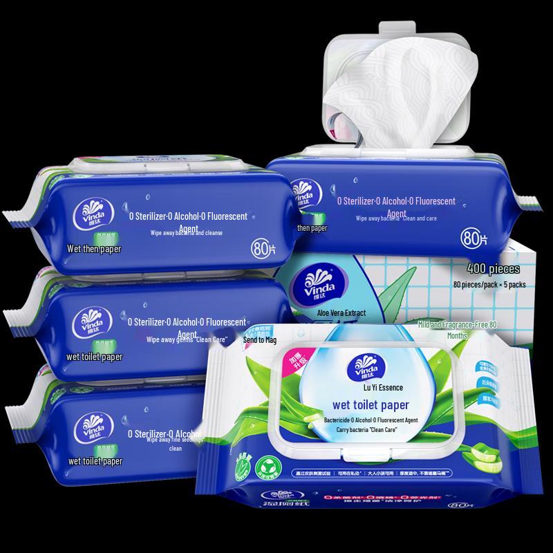Vinda Flushable Wet Toilet Wipes with Aloe Vera