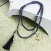 {Summer2} Ancient-Style Peace Buckle Necklace Tassel Beaded Long Crossbody Chain Retro Jewelry For Women Daily Accessory