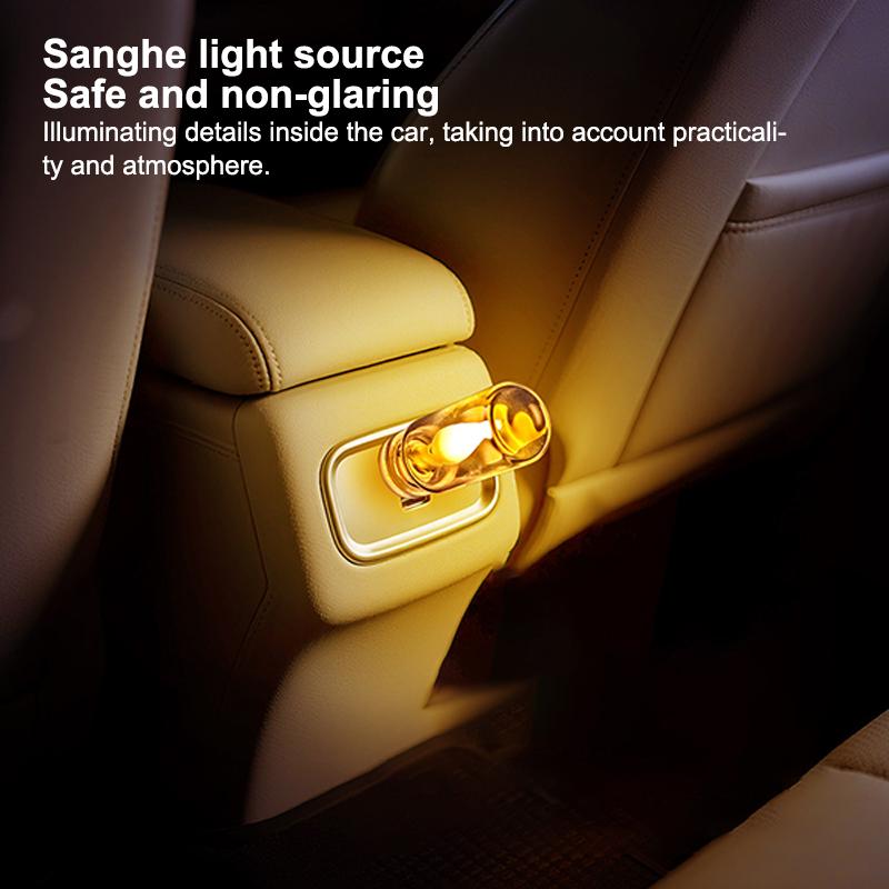 Car Interior USB LED RGB Night Light 5V Candle Style Bulb Retro Design for Camping and Travel