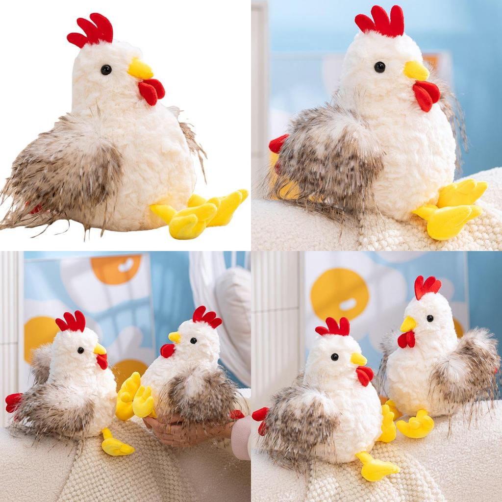 Plush Cartoon Chicken Toy Stuffed Animal Doll For Kids Gift Bedroom Decoration
