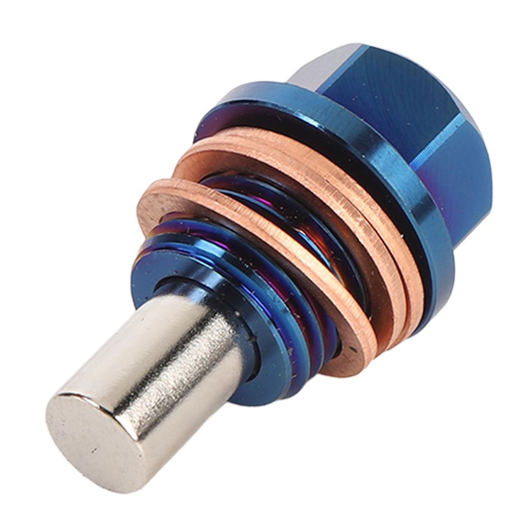Magnetic Oil Drain Plug M14 X 1.5 Ti Alloy Engine Oil Sump Drain Nut Bolt with 3 Gaskets for Vehicle
