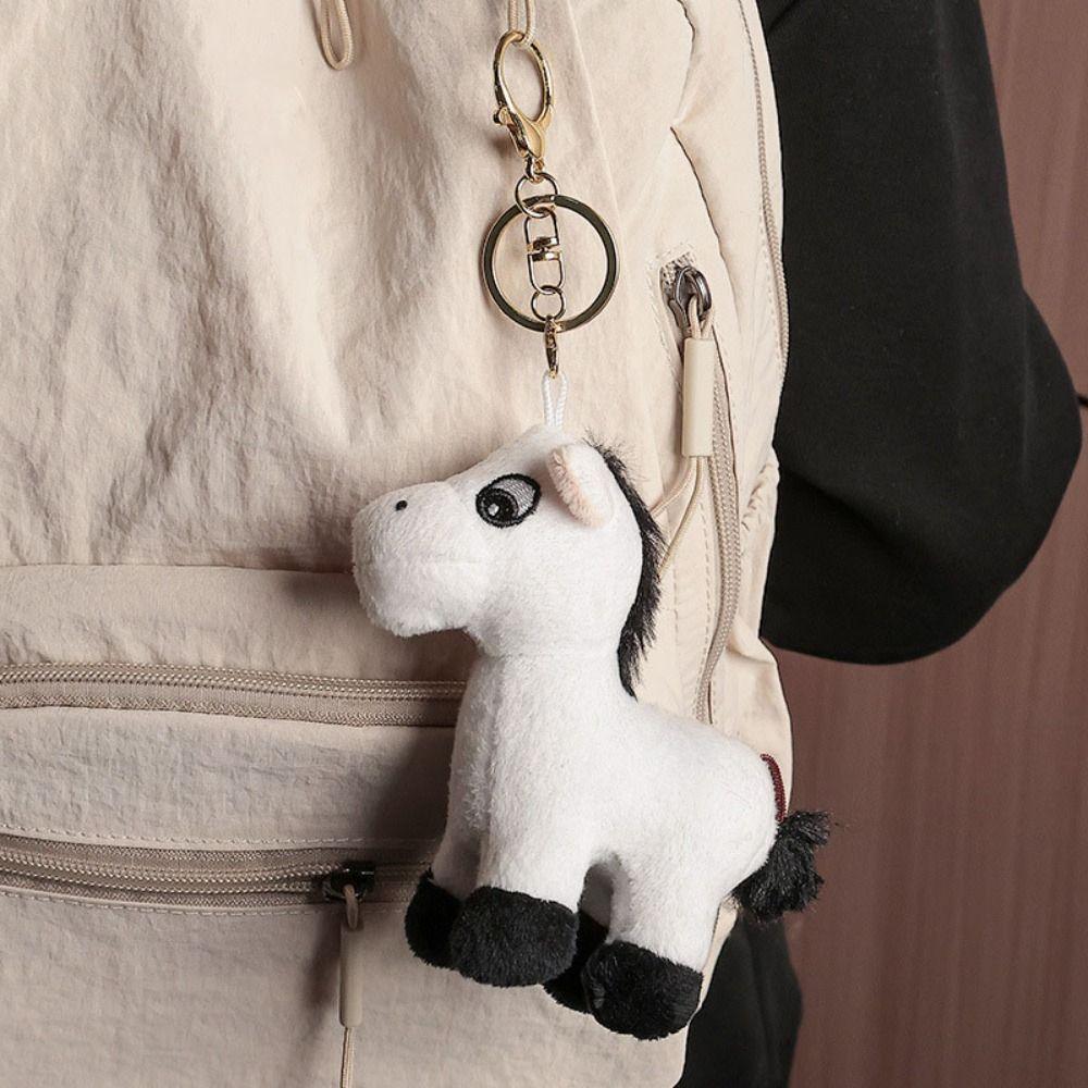 Cute Cartoon Plush Horse Keychain Hanging Decoration Little Horse Keychain Jewelry Accessories