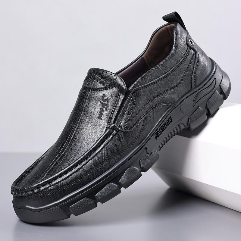 

Casual Leather Shoes For Men Autumn Brand Men S Business Office Loafers Platform Mens Soft Social Shoes Work Footwear JZ-5960 38 чорний