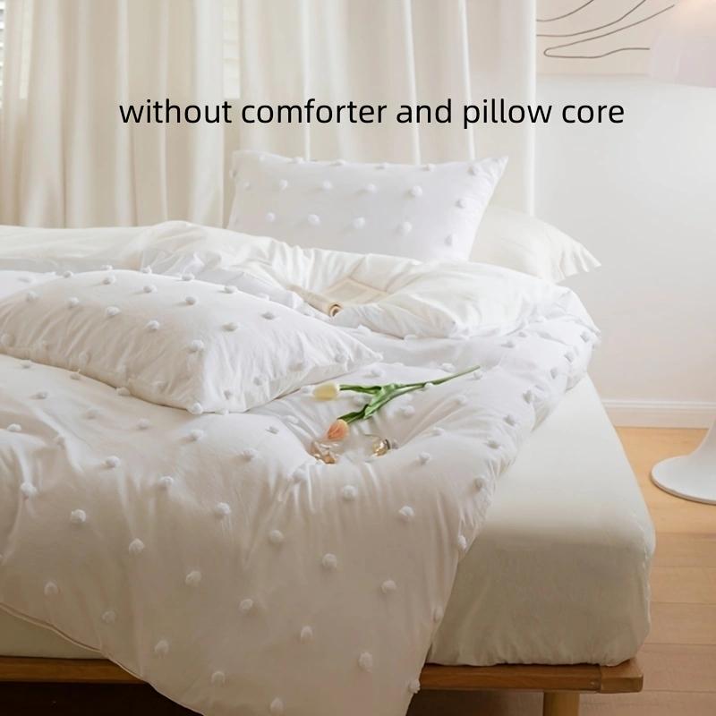 3pcs  Korean Style Bedding Set Double Duvet Cover Set 220x240 Solid Twist Cotton King Size Bedding Set Quilt Cover Set