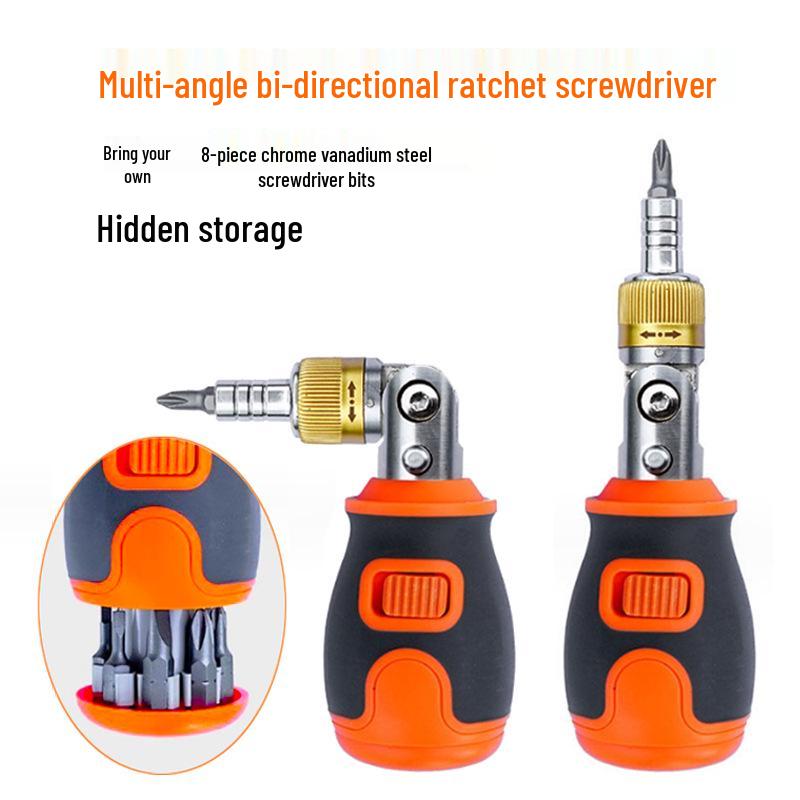 Multi-angle Ratchet Screwdriver Set with Phillips, Flathead, and Torx Bits