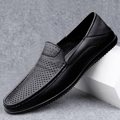 Hollow Out Loafers Heren Zomer Leer Man Casual Schoenen Heren Mocassins Zakelijk Formeel Feest Lassen Kleding Schoenen Slip On Flats