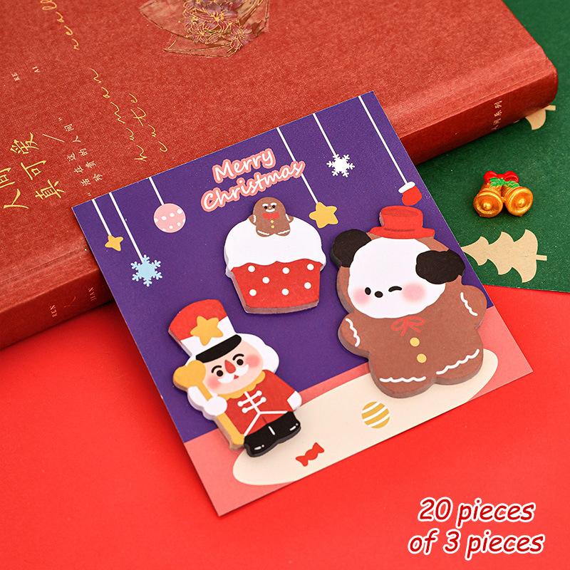 

60 листов мультяшные рождественские стикеры милой формы блокнот для заметок Рождественский подарок украшения самоклеящиеся закладки школьные принадлежности 4