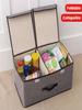 Foldable Cotton Linen Double Cover Storage Box Dormitory Organizer Underwear Drawer with Lid for Home Organization