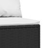 Garden Center Sofa with Cushions Black Poly Rattan