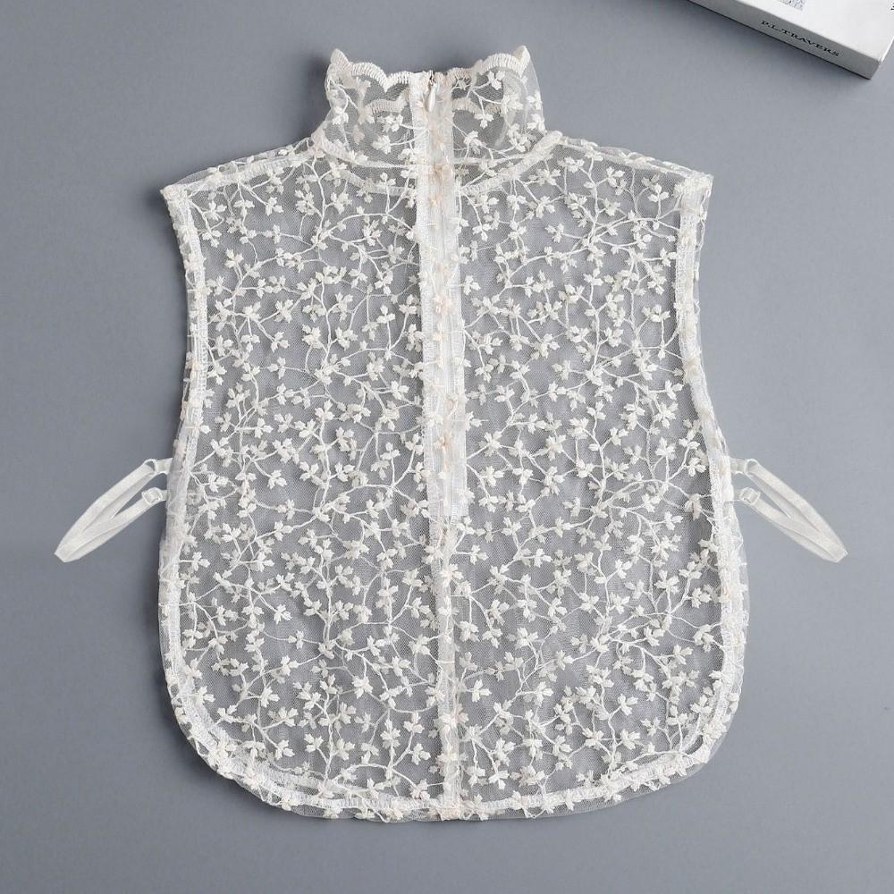 Hollow Pattern Lace Fake Collar Floral Embroidery Sleeves Cuffs Set Fashion Faux Sleeves  Women