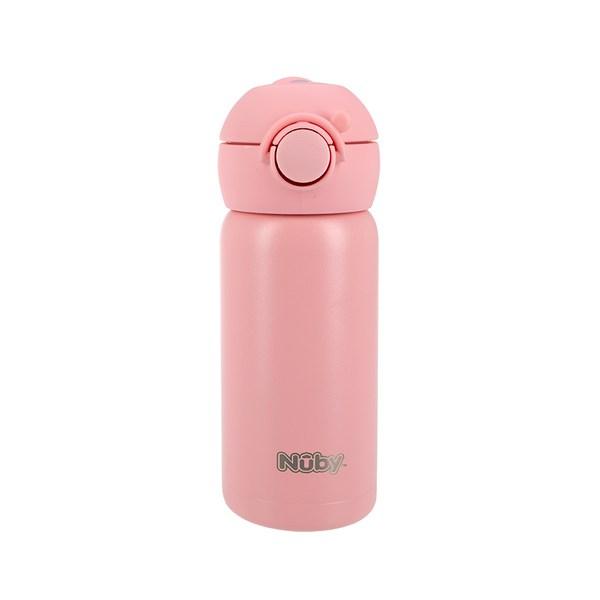 Nubi Stainless Steel One-touch Water Bottle 2, Rosy Pink, 1 Unit, 300ml