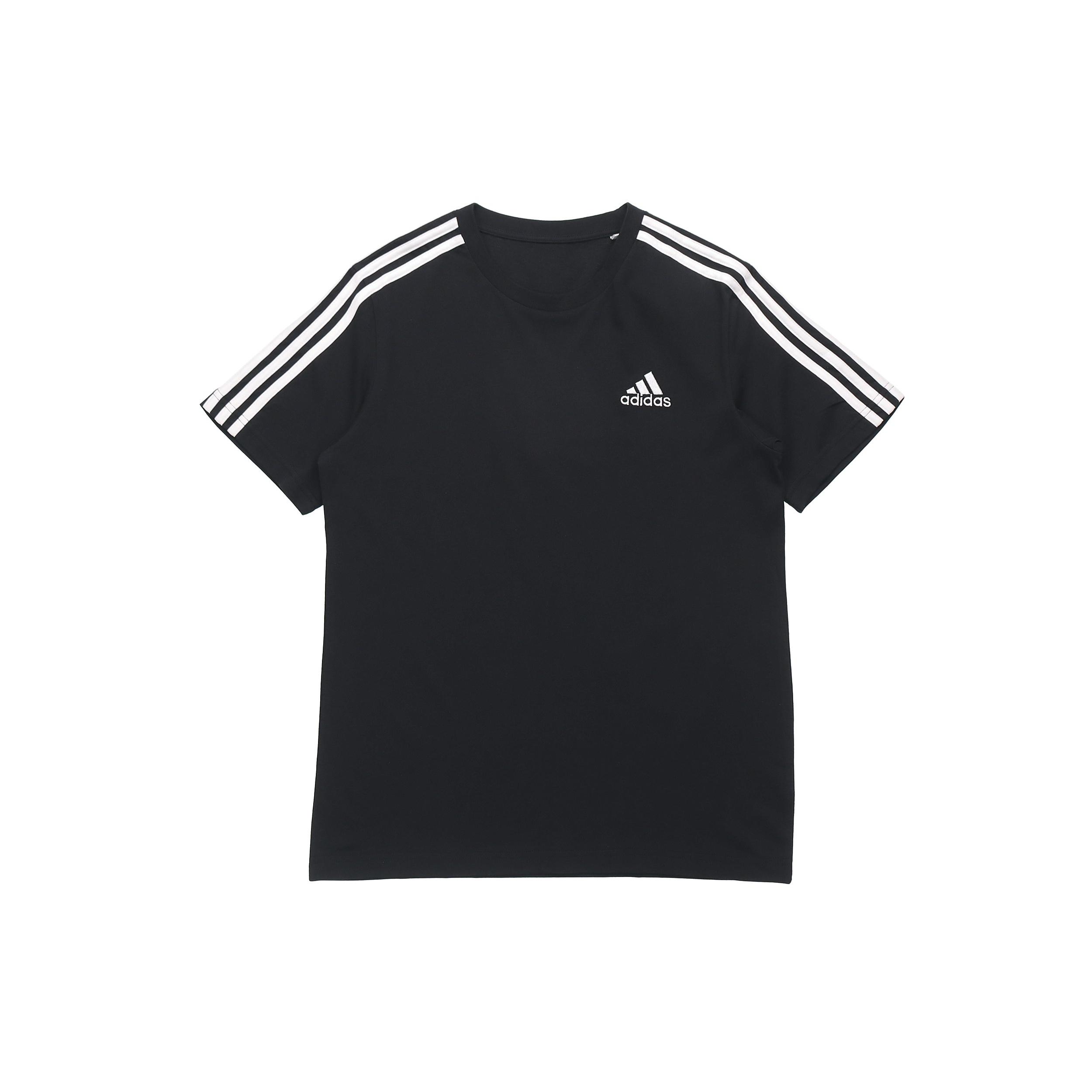 adidas M 3s Sj T Sports Training Stripe Round Neck Short Sleeve Black Men s GL3732 S
