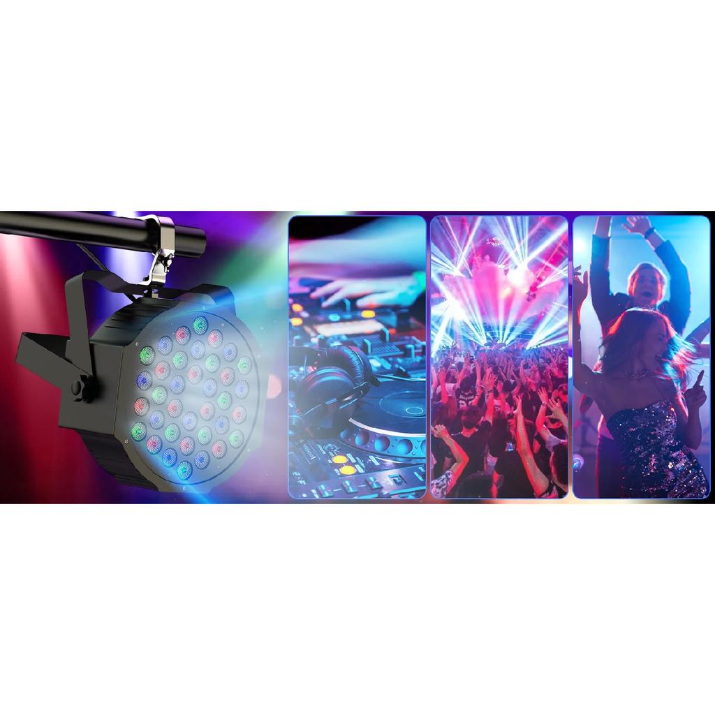 Datewink 2/4PCS Flat Par Lights 36LEDs RGB Stage Lighting Effect DMX512 Control For DJ Disco Church Wedding Party Club Christmas