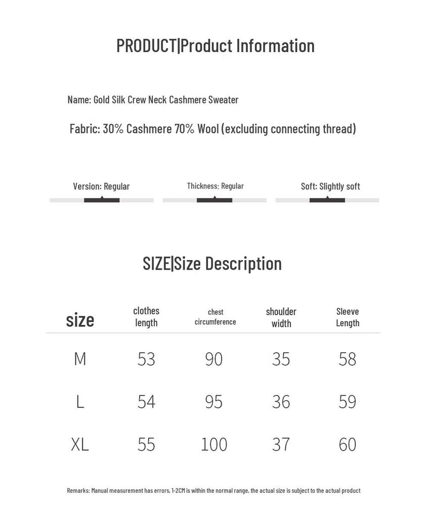 Fanzhen Women's Cashmere Round Neck Sweater