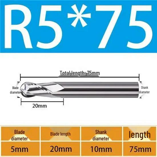 65° Metal Ceramic Flat-Bottom End Mill/Ball Nose End Mill/High-Gloss Mirror Face Mill
