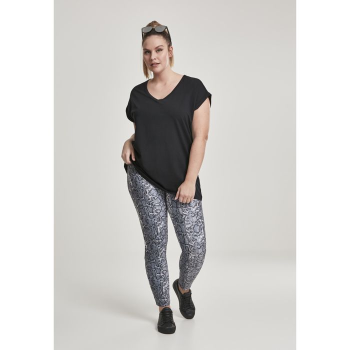 Legging Femme - Urban Classic - Taille Haute - Effet Brillance - Ceinture Élastique Large - Noir