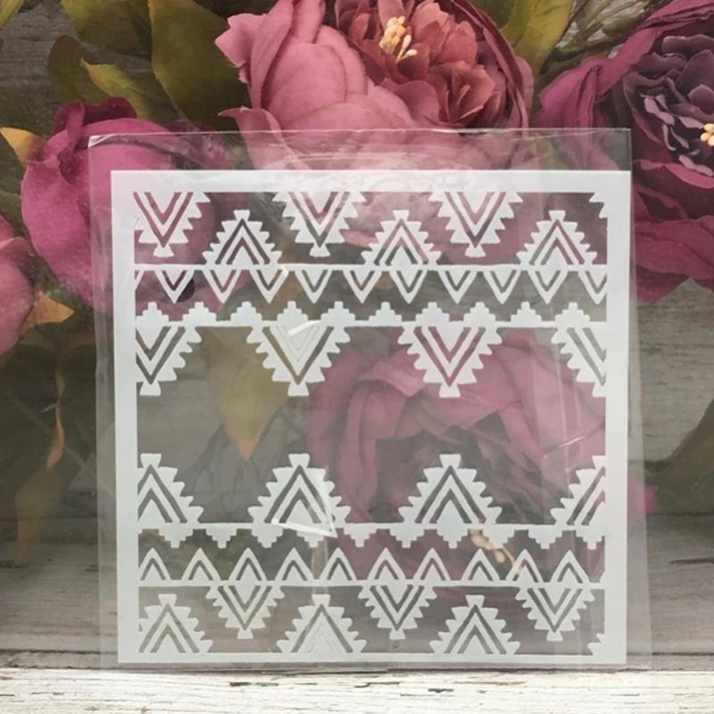 

9Pcs/Set 5 Line Grid Geometry DIY Layering Stencils Painting Scrapbook Coloring Embossing Album Decorative Card Template