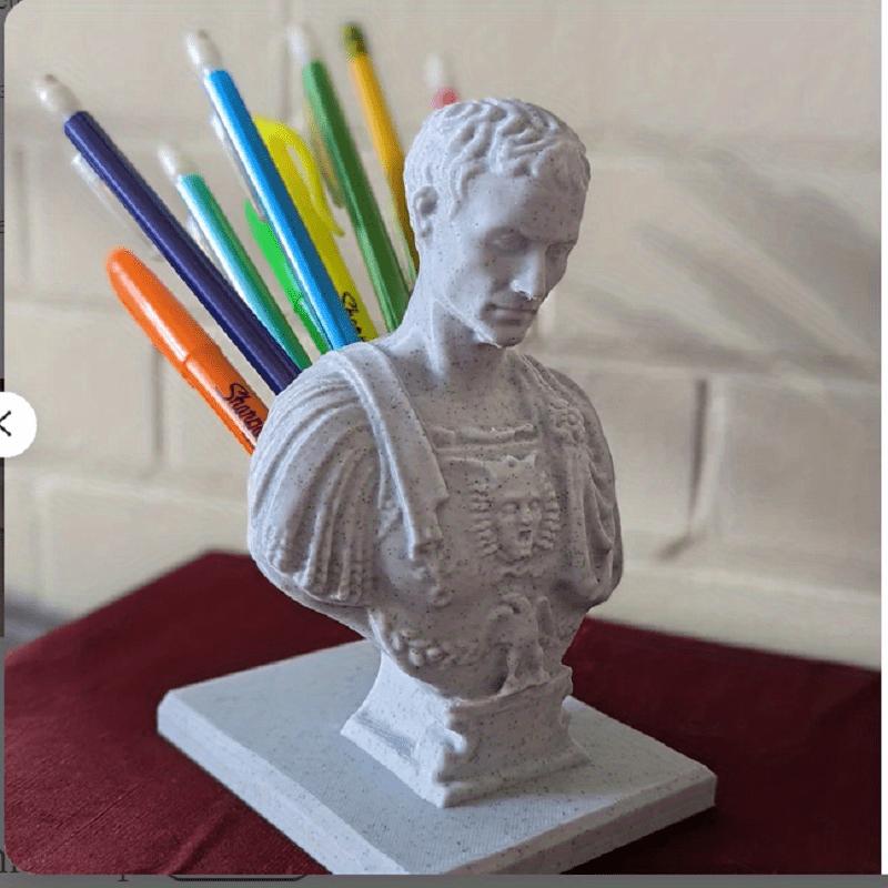

Vintage Sculpture Desk Organizer for Art Lovers Roman Style Bust Pen Holder Office Gift Creative Furniture Decoration мраморный
