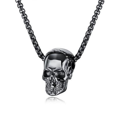 Gothic Schädel Anhänger Kette Halskette für Männer Halloween BFF Geschenke Skelett Kopf EMO Schmuck männlich