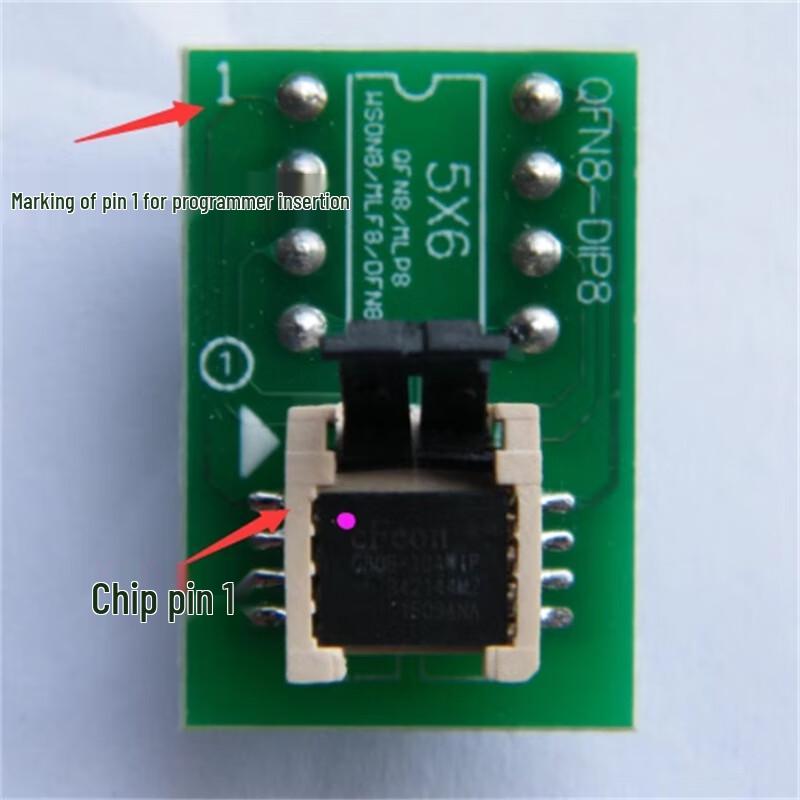 Flip-Top QFN8/DFN8 to DIP8 SPI NAND Flash Programming Adapter