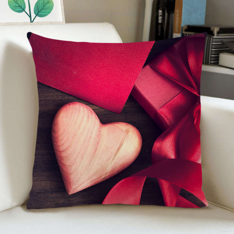 Greeting Card European Bow Gift Peach Skin Valentine's Day Pillow Case Pillow Car Sofa Cushion Cushion