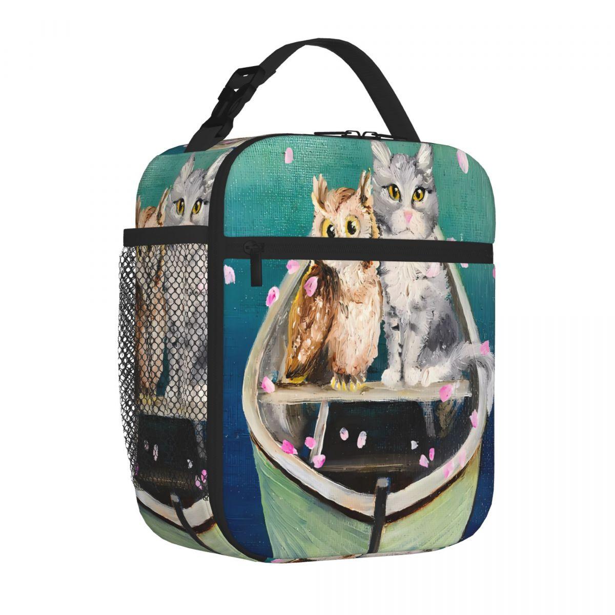 Bestselling The Owl And The Pussycat Graphic Thermal Lunch Bag Field Work Meal Food Storage Bag One Size