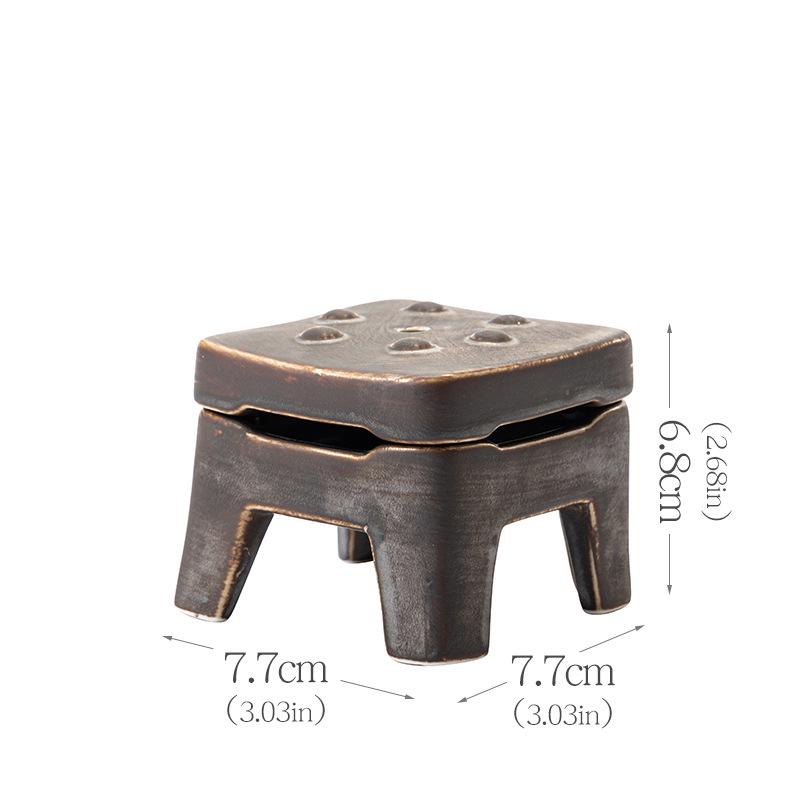 Blue Stone Ceramic Sandalwood Incense Burner - Zen Style Home Decor Ornament and Burning Tool for Coil Incense.