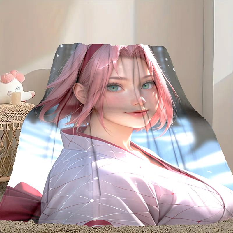 1pc Naruto Blanket, Home Printed Throw Blanket - Soft Blanket Gift for Family, Washable Sofa Bed Blanket