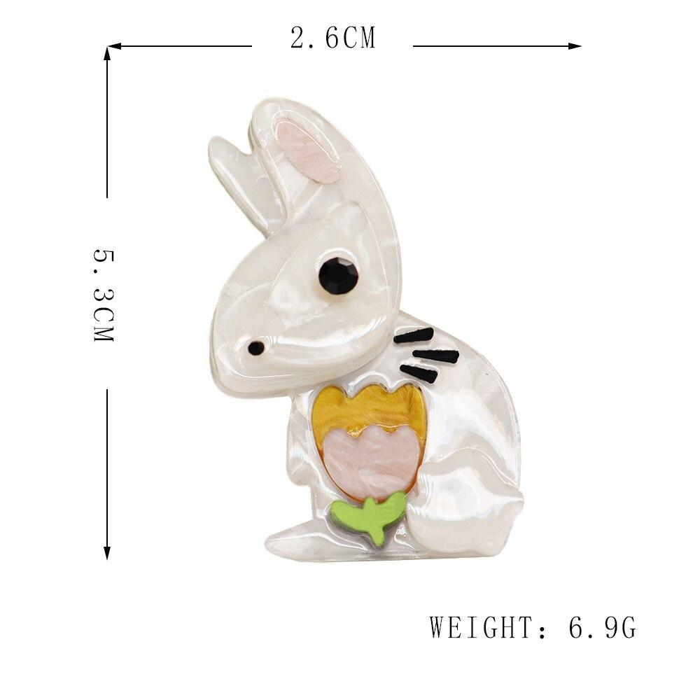 Spezielle Acryl Tier Cartoon Brosche Anime Kaninchen Form für Frauen Kinder Kleid Hut Hijab Pin