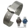 High Quality 316 Stainless Steel Braided Watchband Mesh Belt Titanium 20mm Strap for Omega Seamaster 007 003 Man Bracelet