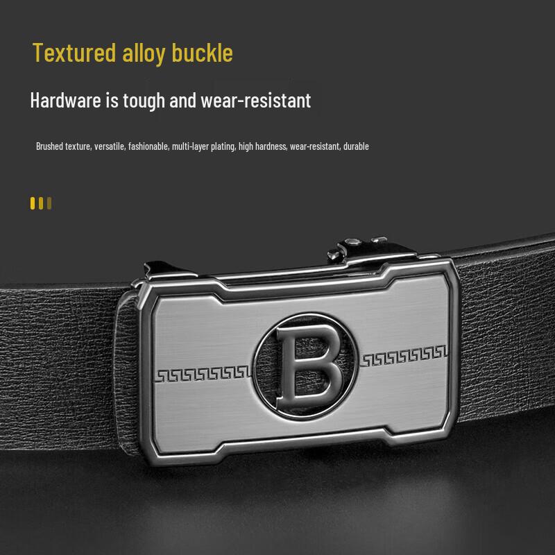 LUCKY LION Men's Automatic Buckle Leather Belt