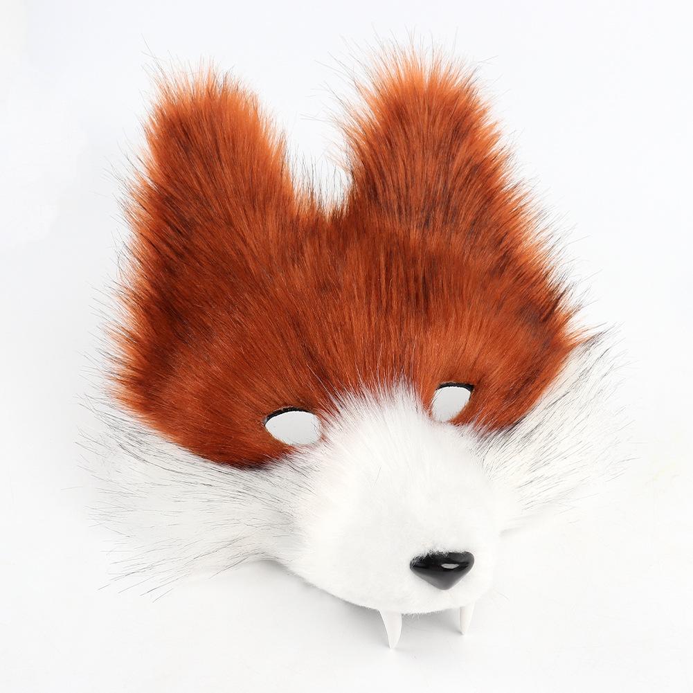 Fox Wolf Mask And Tail Set For Girls Halloween Cat Mask Tail Cosplay Fox Mask Wolf Tail Costumes Accessories For Party