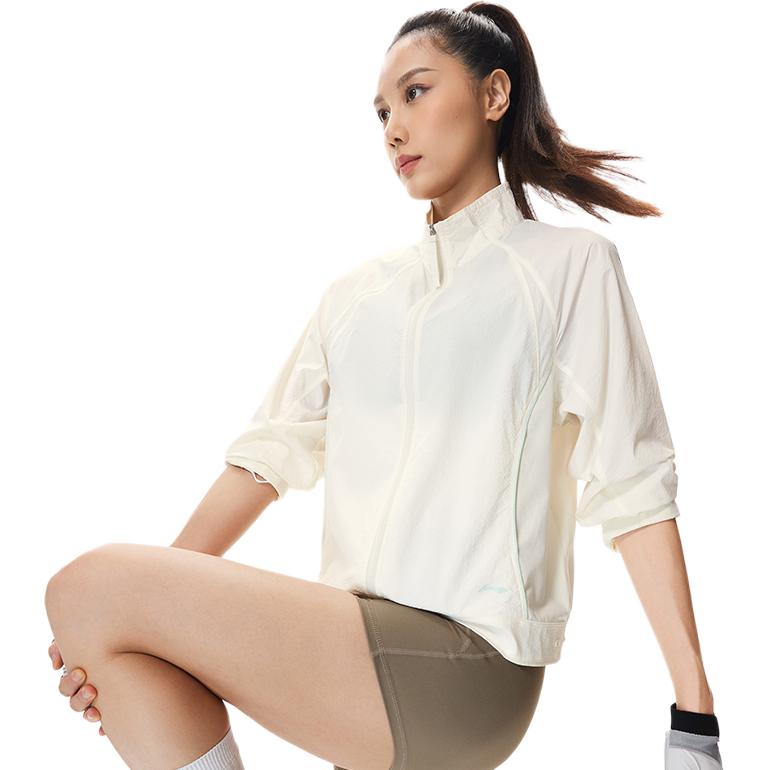 Série Fitness Li Ning Coupe-vent Imperméable Résistant aux UV Coupe ample Veste Protection Solaire Femmes vestes AFDW470-4