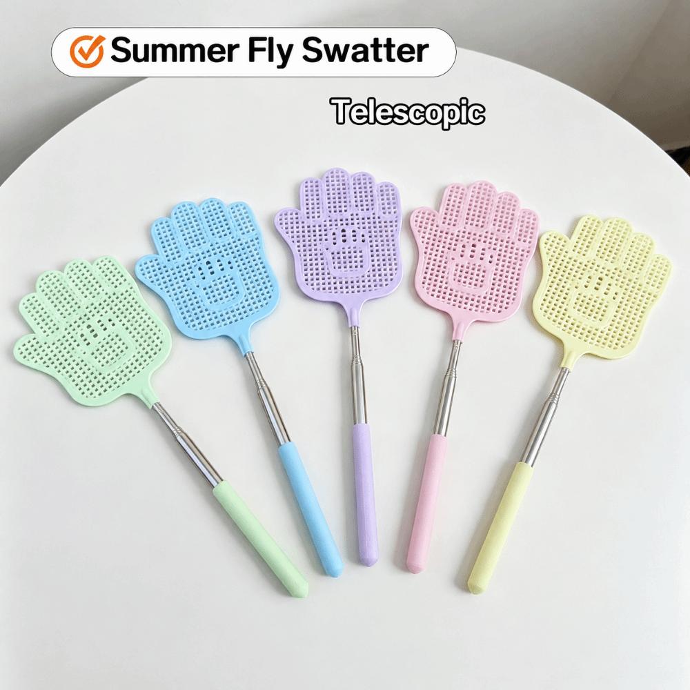 Dense Mesh Retractable Fly Swatter Stainless Steel Handle Fly Killer  Indoor Outdoor