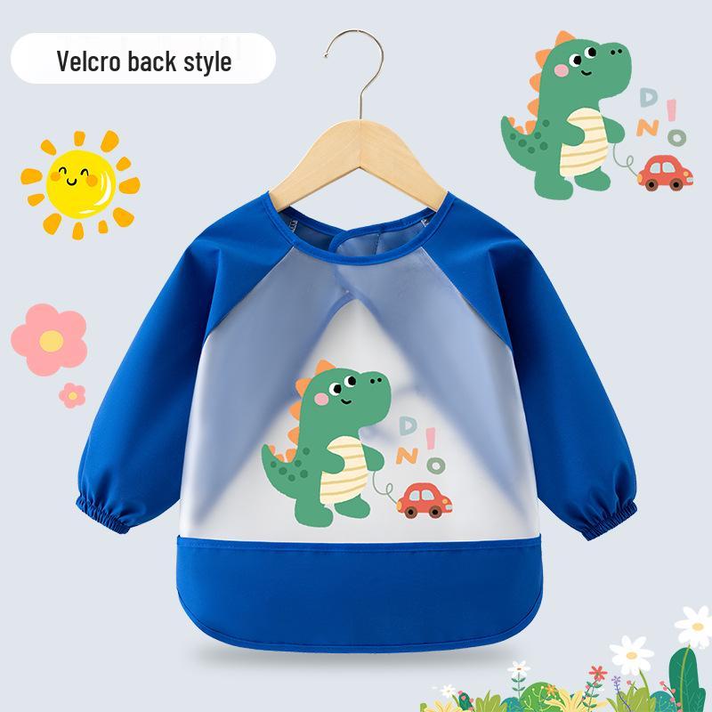Waterproof Children's Long-Sleeve Coveralls - Anti-Stain Protective Bib Apron for Infants.