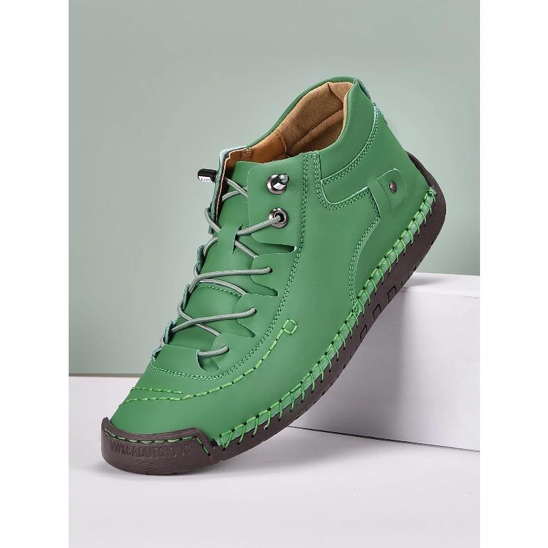 New Fashion Sneakers Women Hand-stitching Leather Casual Shoes Design Platform Loafers Breathable Flats Shoe Driving Plus Size