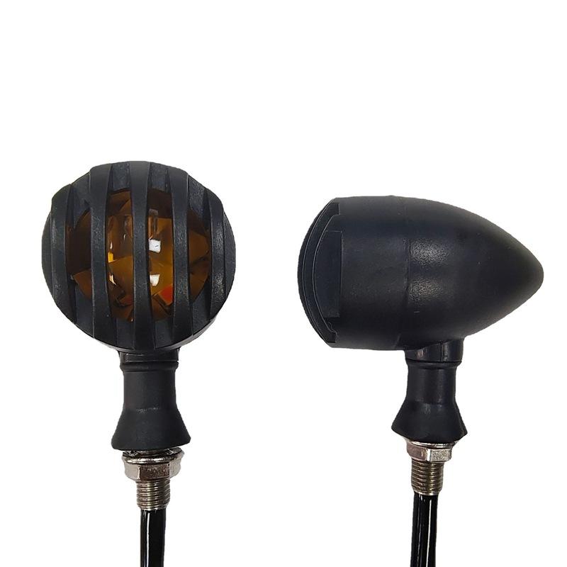 Motorcycle Metal Turn Signal DRL Retro Led Black Grid Brake Light For Cafe Racer Bobber Chopper For Harley Sportster Yamaha