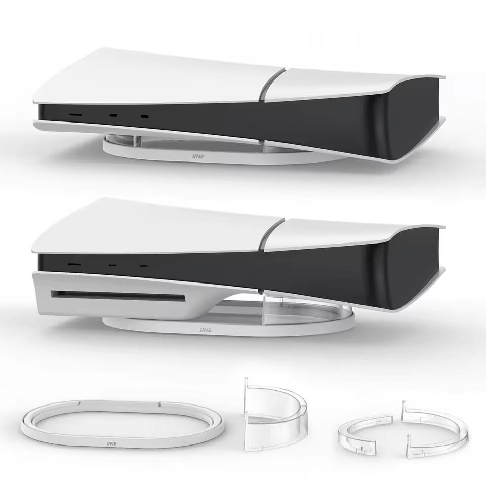 Horizontal Stand Compatible for Sony PS5 Slim Console for Disc&Digital Edition Easy Installation Anti-Slip Anti-Drop Dock
