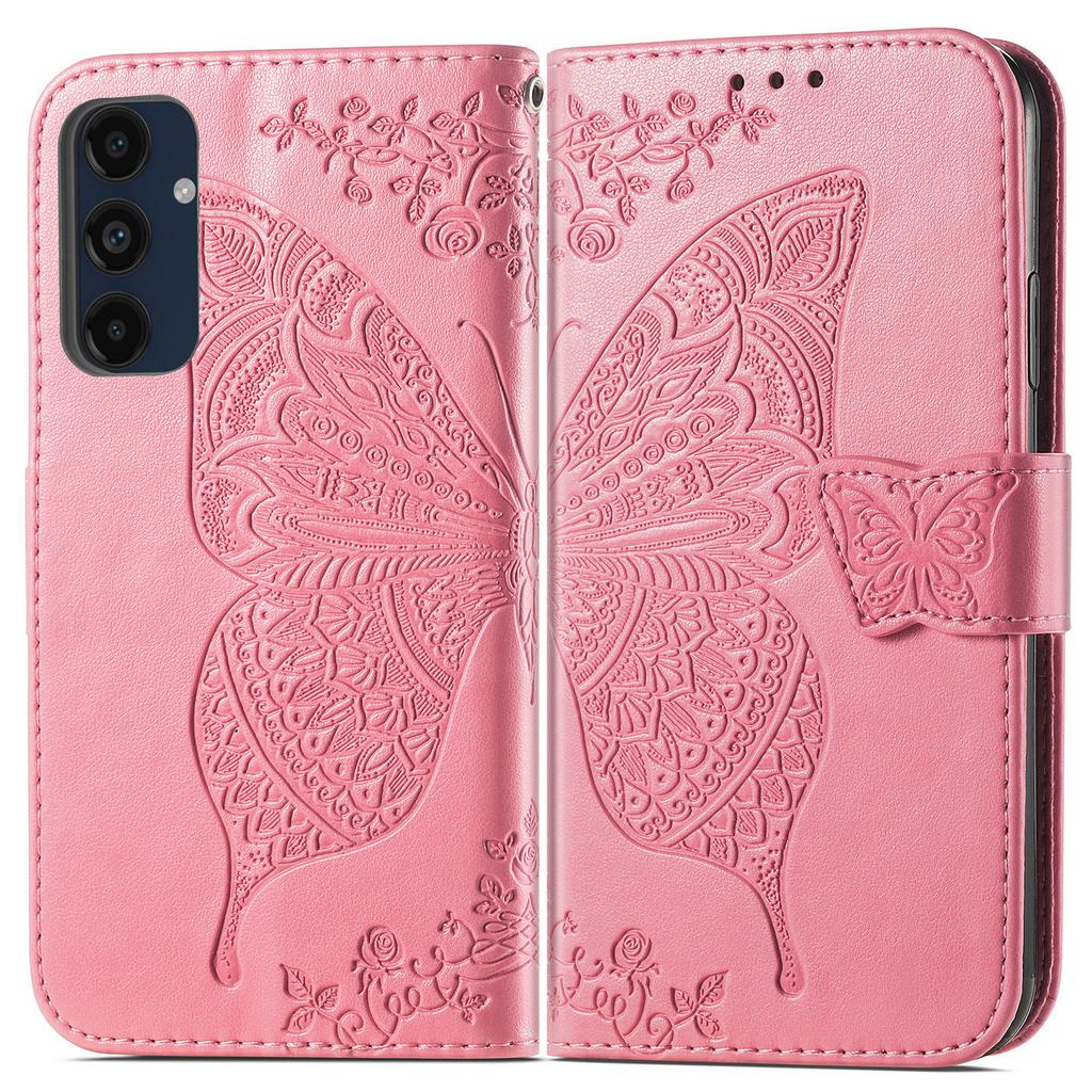 For Samsung Galaxy A16 5G/A16 4G Case PU Leather Wallet Phone Cover Butterfly Pattern