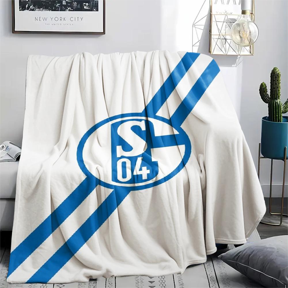 1pc FC Schalke 04 Print Flannel Blanket, High Quality Comfortable for All Seasons, Home Decor, Warmth and Comfort, Perfect for Christmas Gifts50