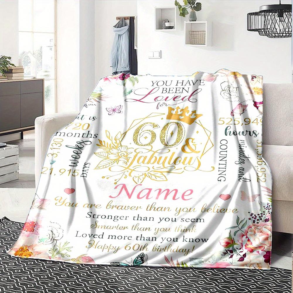 Birthday Gift For Her 60Th Birthday Home Blankets Soft Warm Light Weight All Seasons Multi Purpose Blanket Picnic Sofa Office Bed Living Room Suitable