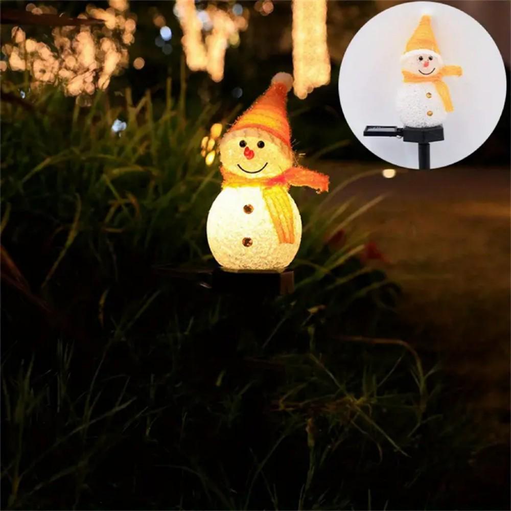 Solar-Powered Outdoor Christmas Snowman Garden Lights